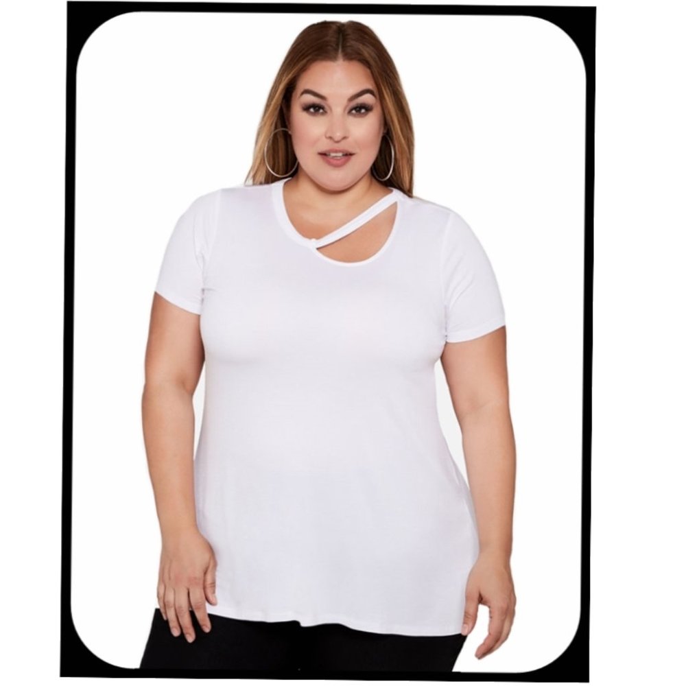 SALE Ashley Stewart Plus Size Shirt Size 18 20 Short Sleeve Blouse 18W 20W - NEW
